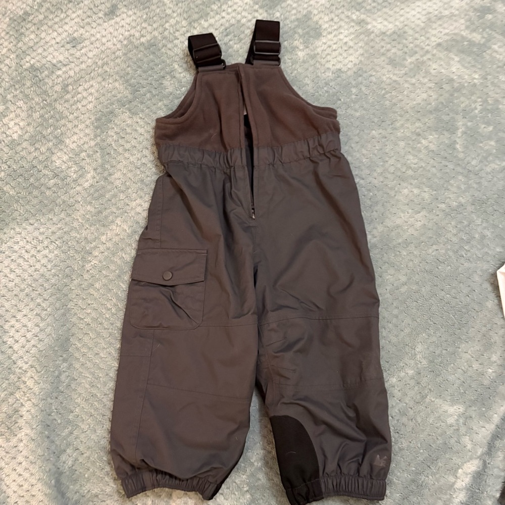 REI Toddler Kids Waterproof Charcoal Gray Overall Snow Pants sz 2T